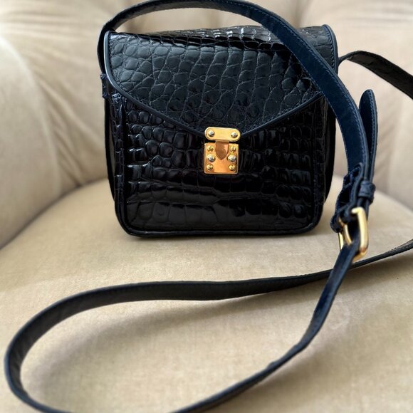 VTG Auth MAURO GOVERNA Italy Genuine Alligator Minaudiere Shoulder Bag - Picture 2 of 7